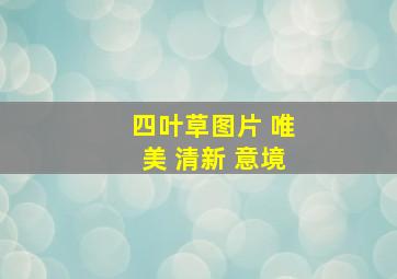 四叶草图片 唯美 清新 意境